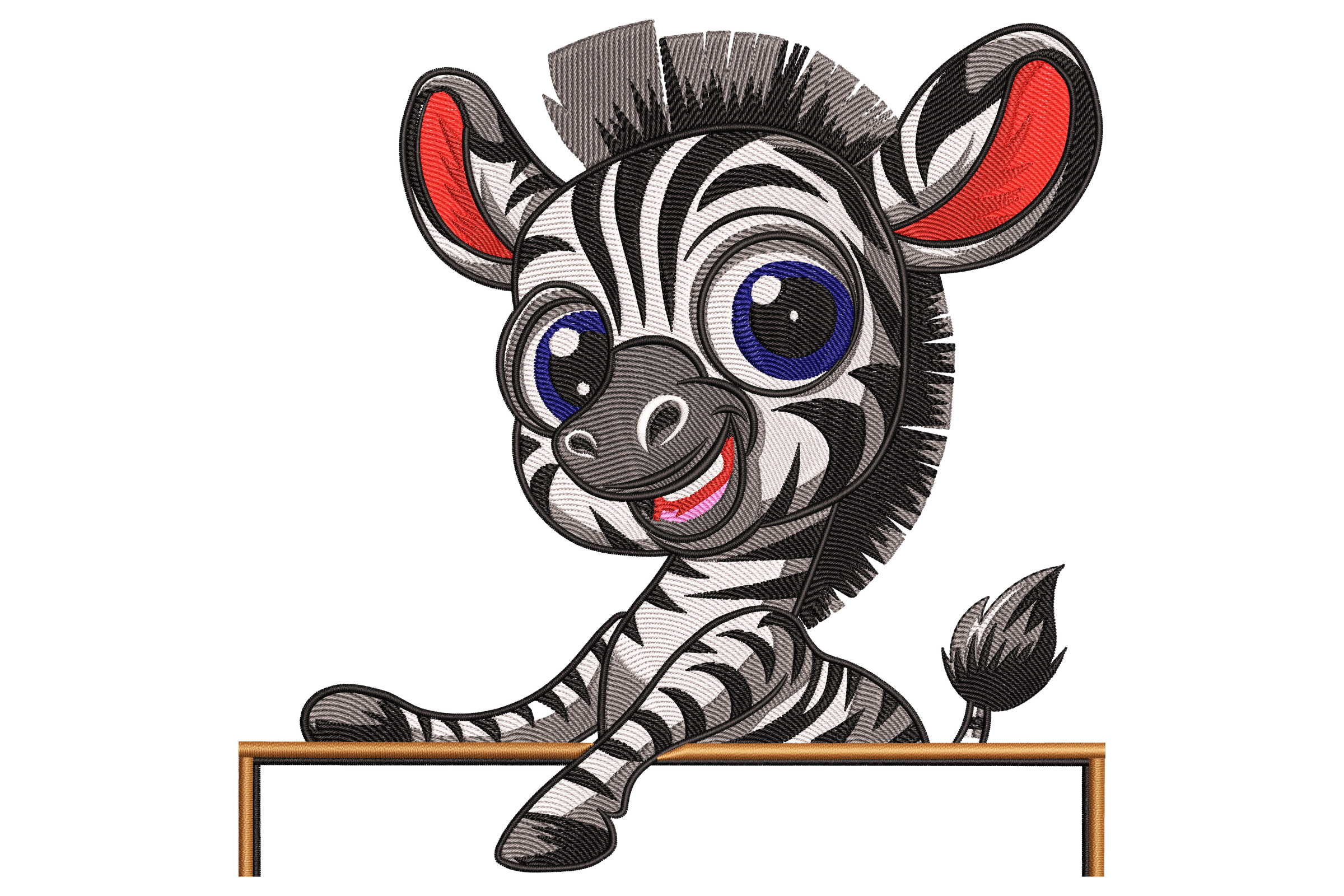 Cute Zebra Embroidery Design