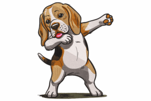 Dabbing Beagle Embroidery Design
