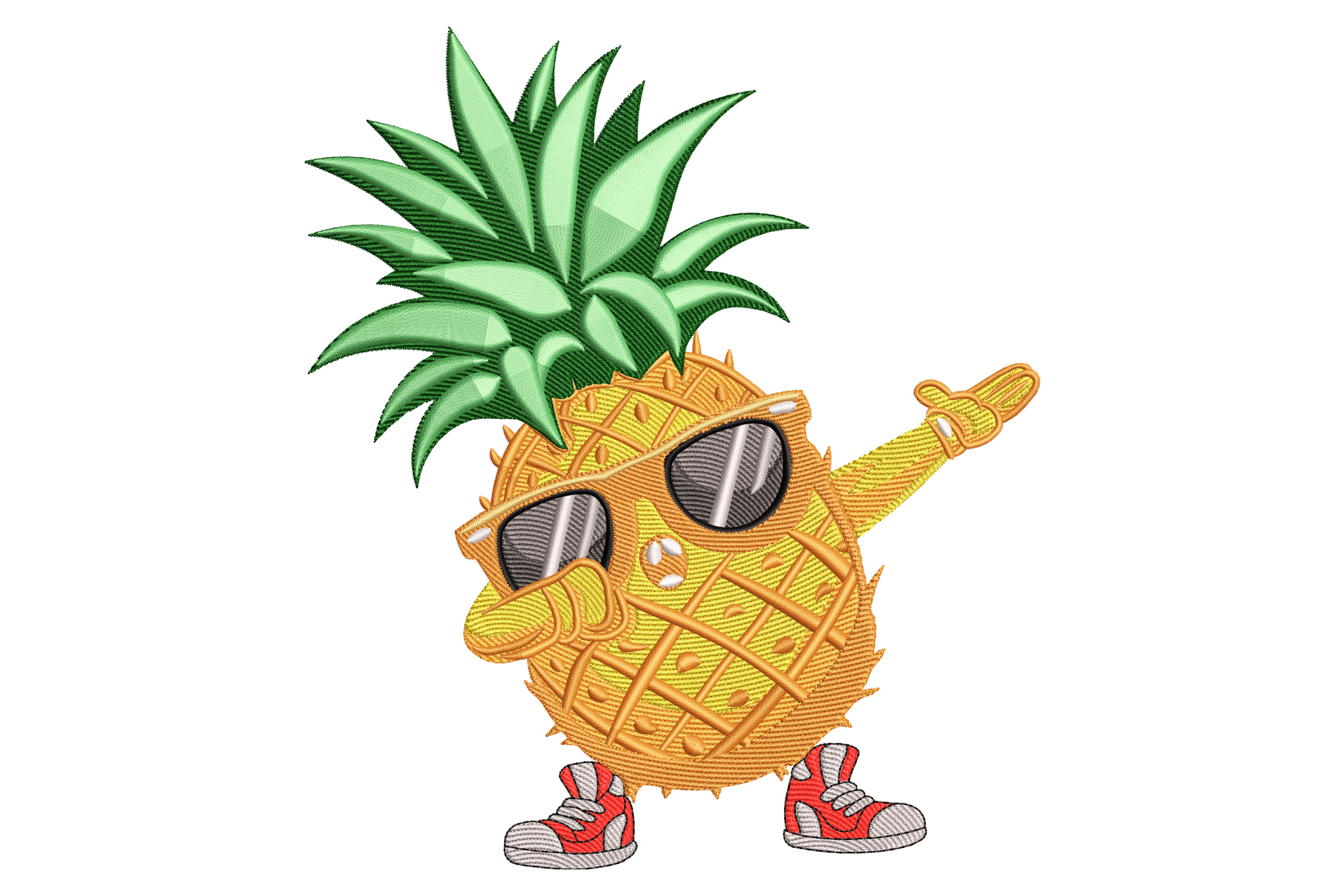 Dabbing Pineapple Embroidery Design
