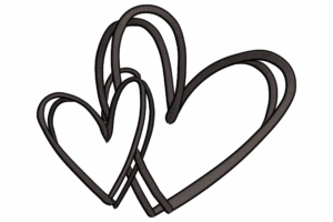 Double Heart Outline Embroidery Design