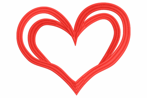 Double Line Heart Embroidery Design