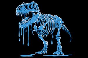 Dripping T-Rex Skeleton Embroidery Design