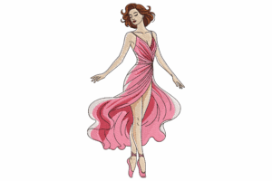 Elegant Ballerina Embroidery Design