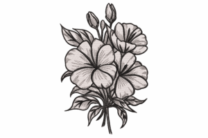 Elegant Blackwork Floral Embroidery Design