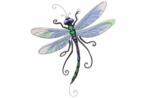 Elegant Dragonfly Embroidery Design