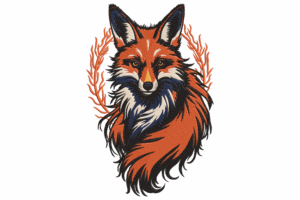 Elegant Fox Embroidery Design