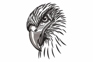 Elegant Majestic Eagle Head Embroidery Design