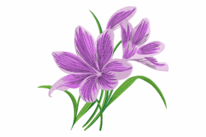 Elegant Purple Flower Embroidery Design