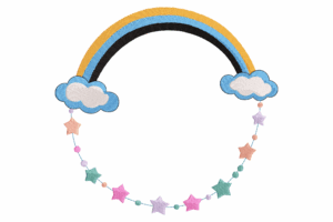 Elegant Rainbow and Stars Embroidery Design