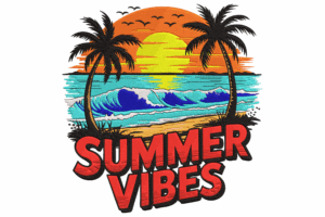 Elegant Summer Vibes Embroidery Design