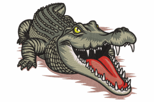Fierce Crocodile Embroidery Design