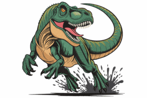 Fierce T-Rex Dinosaur Embroidery Design