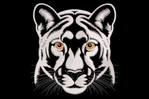 Fierce White Tiger Face Embroidery Design