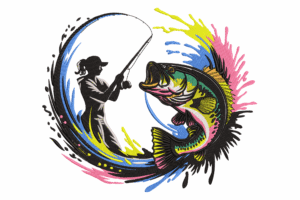 Fishing Woman Embroidery Design