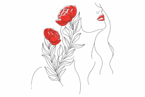 Floral Beauty Line Art Embroidery Design