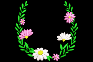 Floral Collar Wreath Embroidery Design
