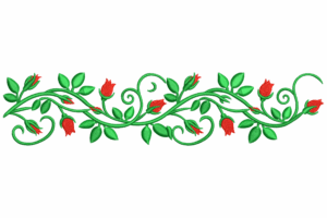 Floral Vine Border Embroidery Design