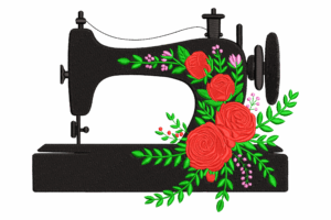 Floral Vintage Sewing Machine Embroidery Design