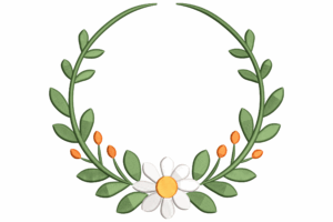 Floral Wreath Collar Embroidery Design