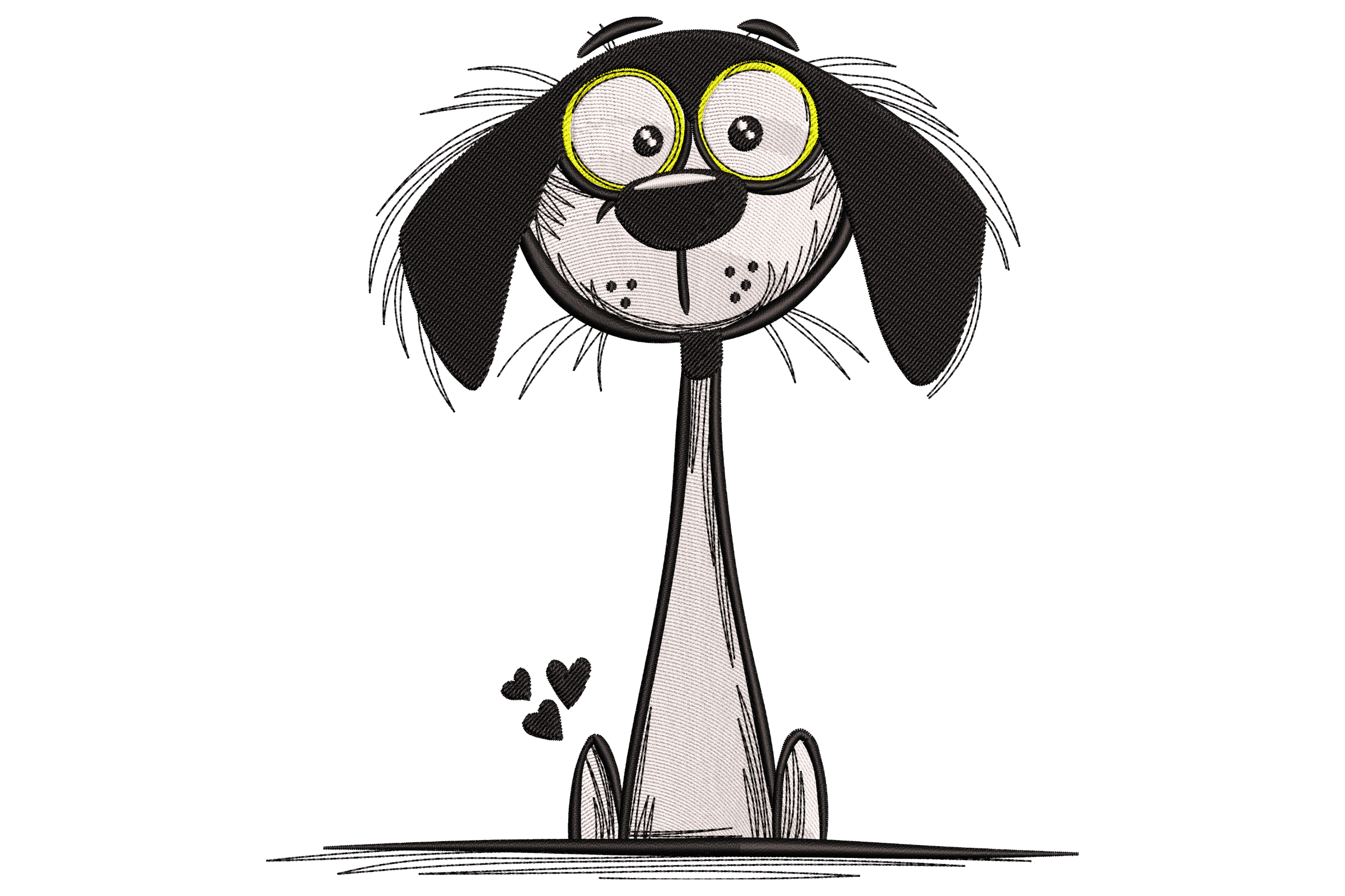 Funny Dog with Glasses Embroidery Design