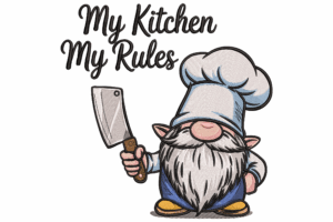 Funny Kitchen Gnome Embroidery Design