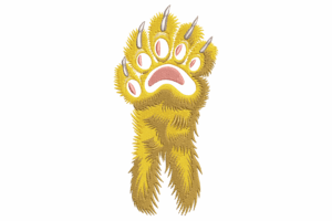 Furry Bear Paw Embroidery Design