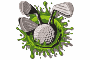 Golf Ball Splash Embroidery Design