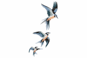 Graceful Flying Birds Embroidery Design