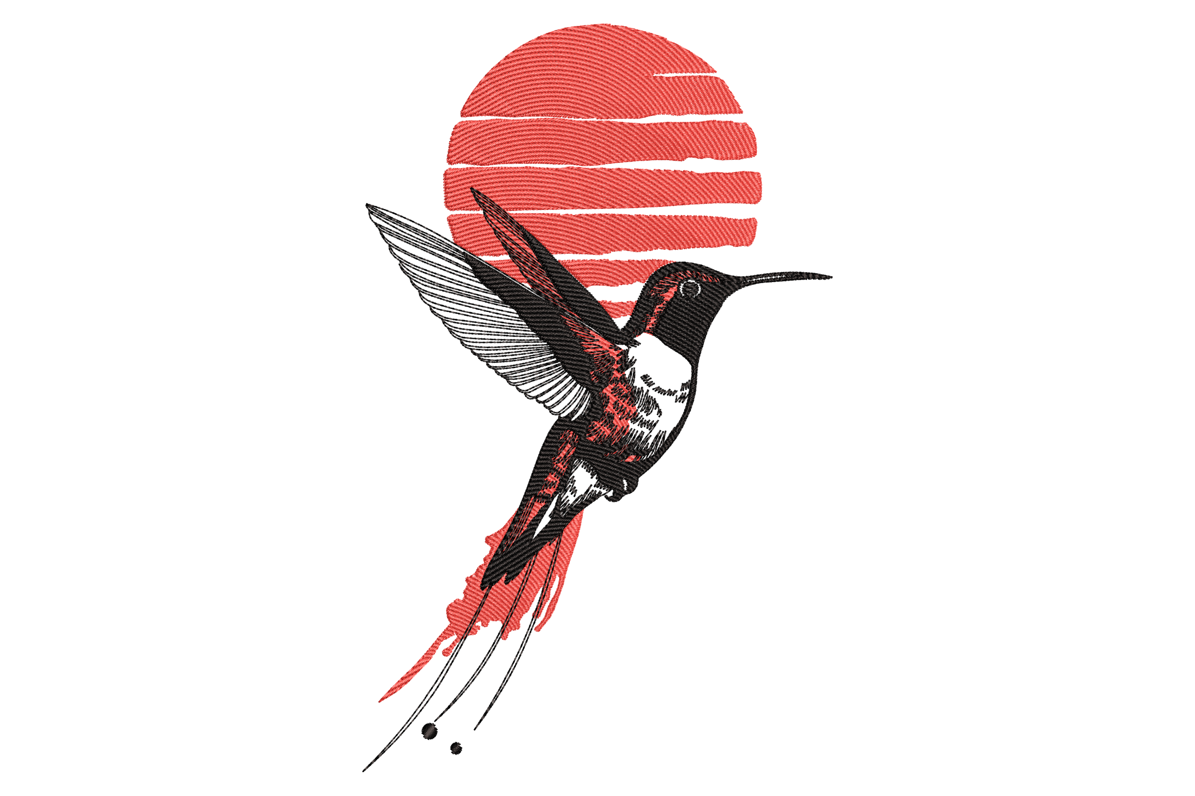 Graceful Hummingbird Embroidery Design