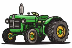 Green Tractor Machine Embroidery Design
