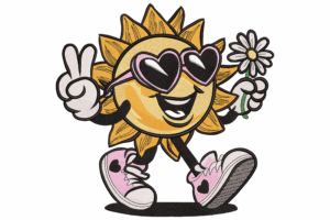 Groovy Sun Embroidery Design