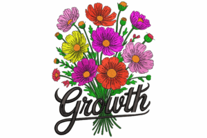 Growth Floral Bouquet Embroidery Design
