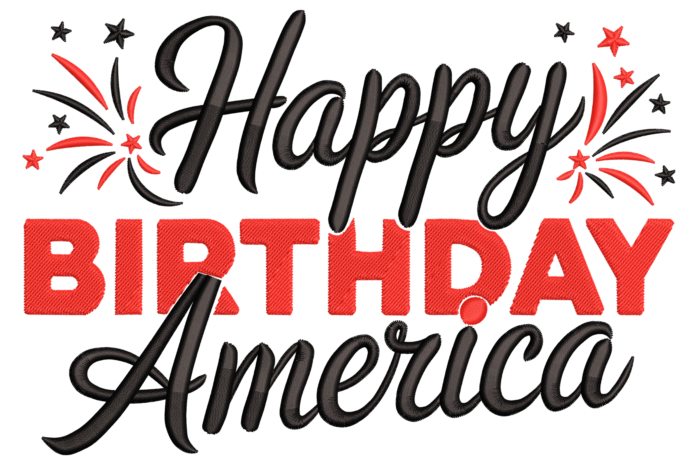Happy Birthday America Embroidery Design
