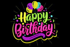 Happy Birthday Colorful Balloon Embroidery Design