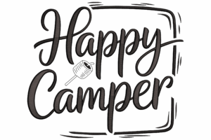 Happy Camper Machine Embroidery Design