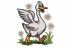 Happy Goose Embroidery Design