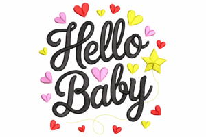 Hello Baby Embroidery Design