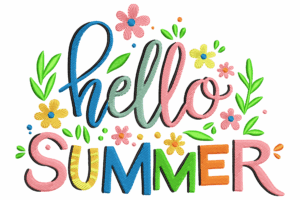 Hello Summer Machine Embroidery Design