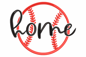 Home Baseball Embroidery Design