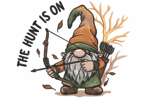Hunting Gnome Embroidery Design