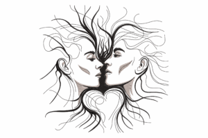 Intertwined Love Faces Embroidery Design