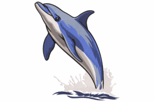 Jumping Ocean Dolphin Machine Embroidery Design