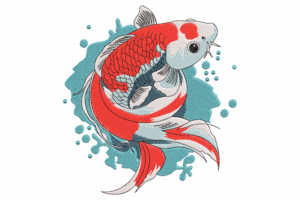Koi Fish Machine Embroidery Design