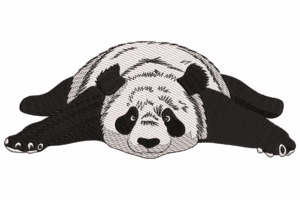 Lazy Panda Embroidery Design