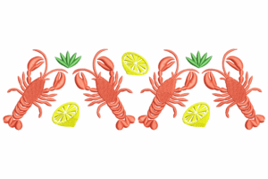 Lobster Border Embroidery Design