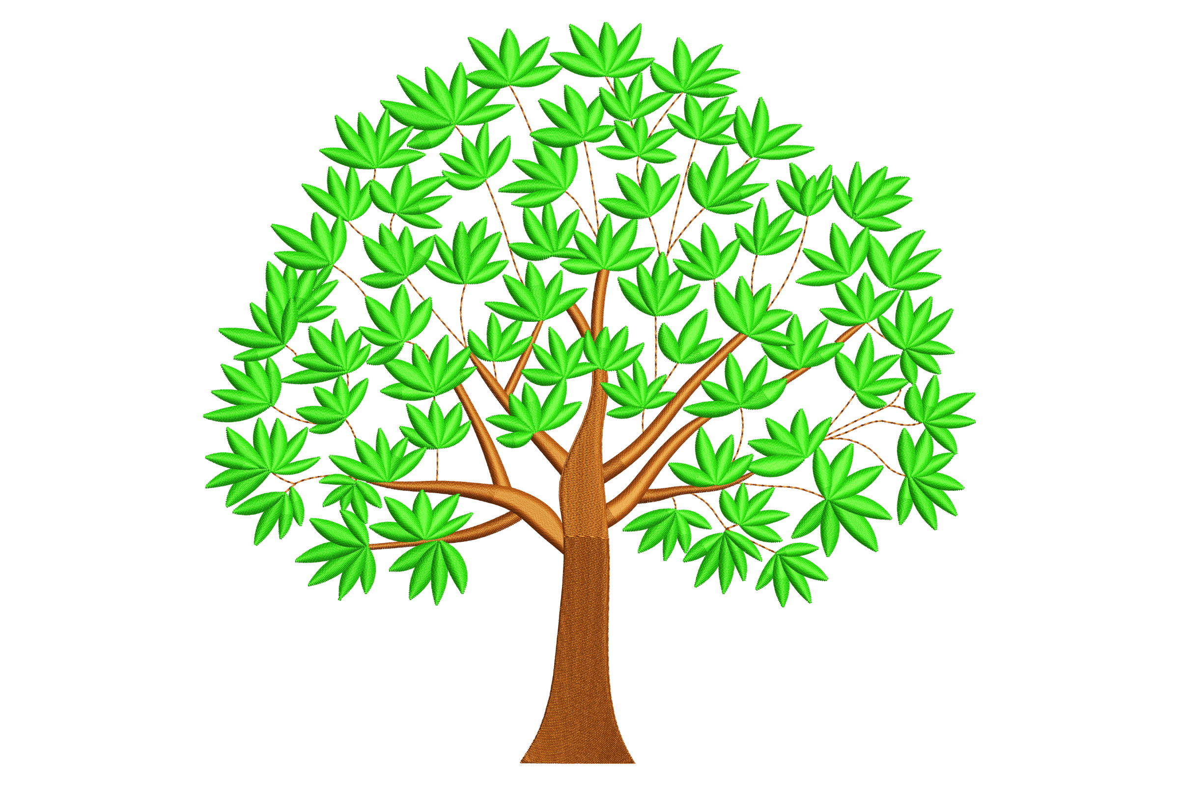 Lush Green Tree Embroidery Design