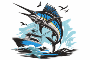Marlin Embroidery Design