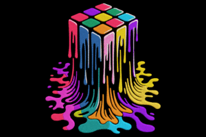 Melting Rubik’s Cube Machine Embroidery Design