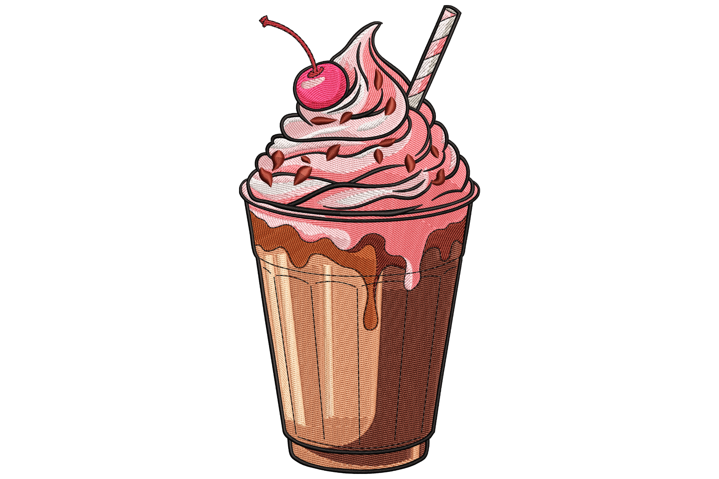 Milkshake Embroidery Design