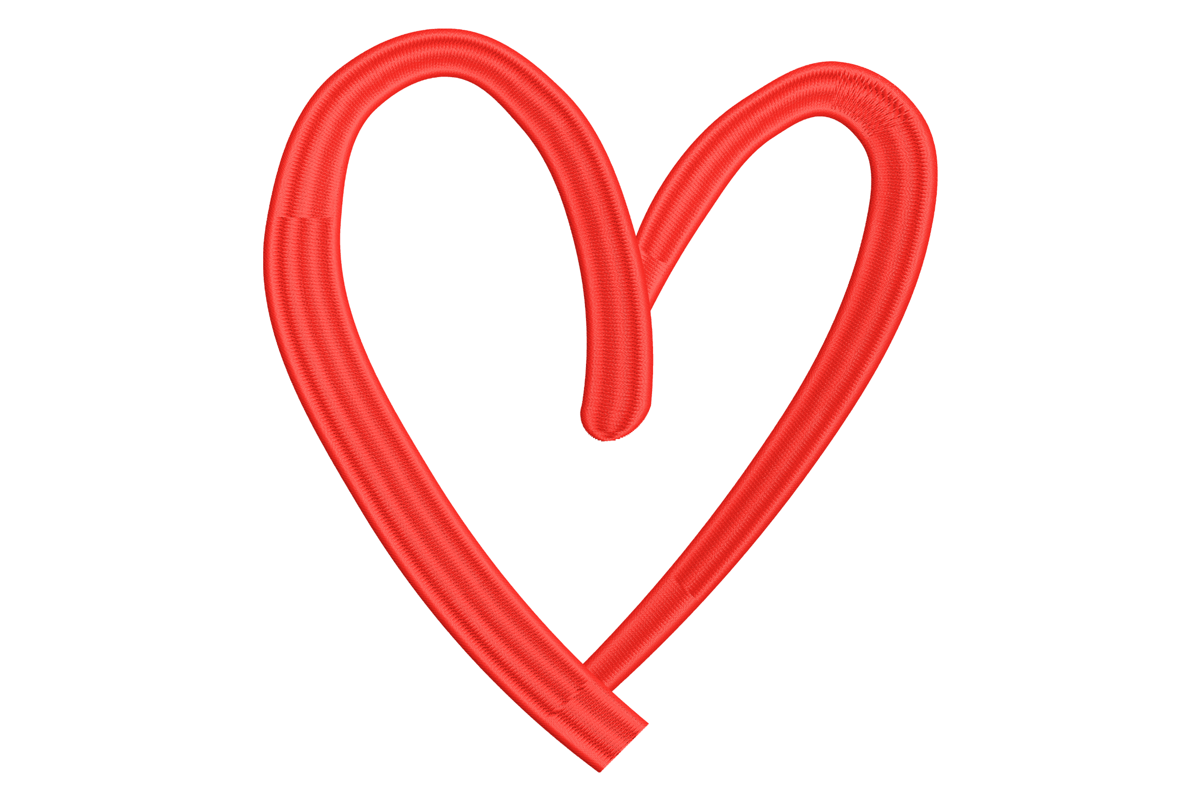 Minimalist Red Heart Embroidery Design
